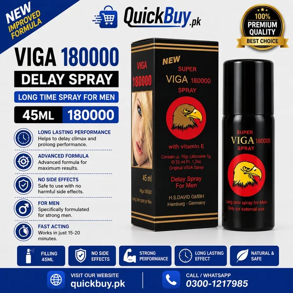 Viga 180000 Delay Spray for Men – 45ml Lidocaine Timing Spray | Long Lasting